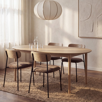 Essentia - Table à manger extensible en bois 6 à 10 personnes 180-220cm 