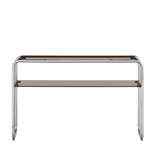 Delio - Console en verre et pieds chrome L 120 cm
