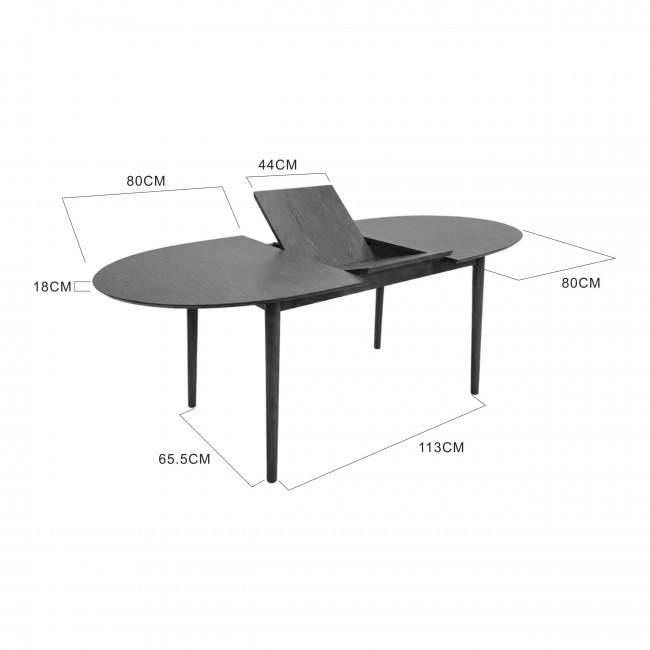 Essentia - Table à manger extensible en bois 4 à 8 personnes 160-200cm