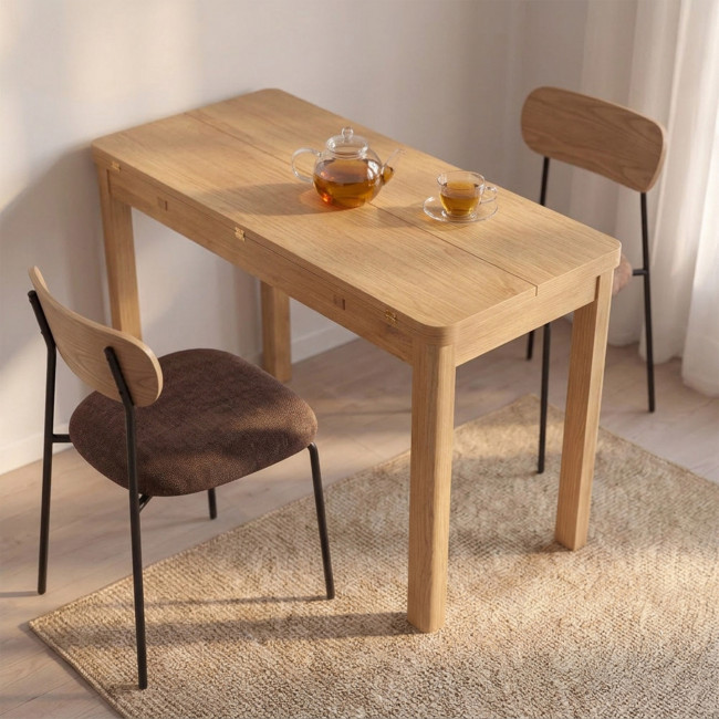 Sheldon - Table à manger extensible 2 à 4 personnes en bois 120x45-90cm