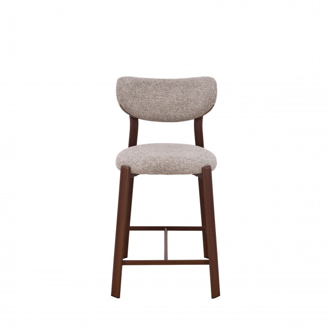 Lunara - Lot de 2 chaises de bar en tissu piètement effet foncé bois H65cm