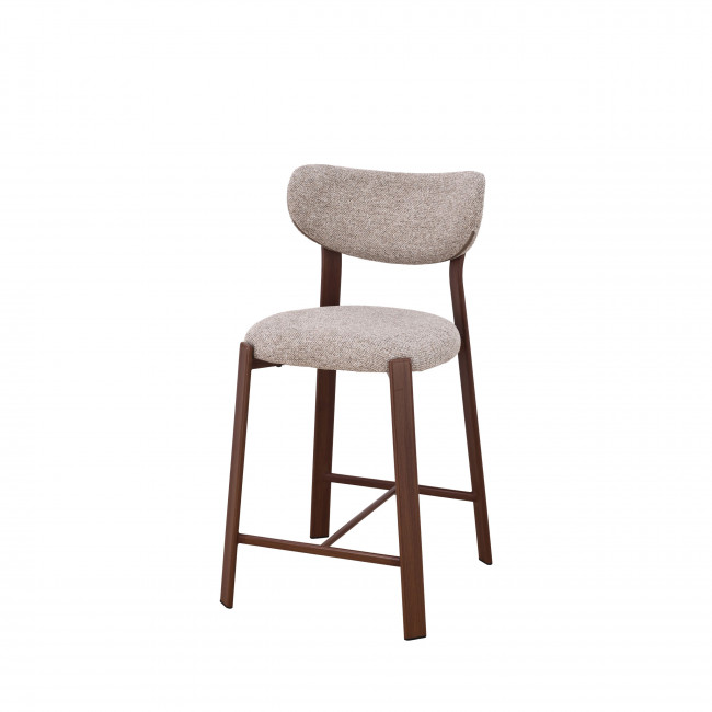 Lunara - Lot de 2 chaises de bar en tissu piètement effet foncé bois H65cm
