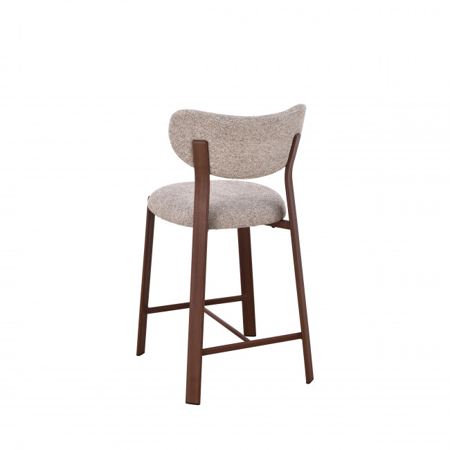 Lunara - Lot de 2 chaises de bar en tissu piètement effet foncé bois H65cm