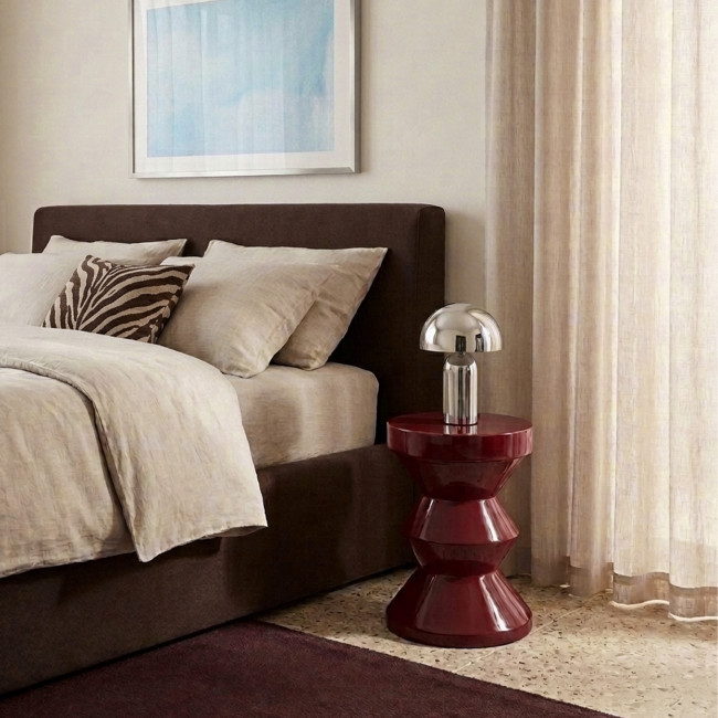 Harry - Table d'appoint / chevet ronde effet glossy ø 36 cm 