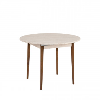Salvador - Table à manger extensible 4 à 6 personnes en bois et effet travertin 100-131x75cm