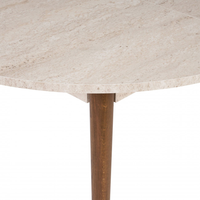 Salvador - Table à manger extensible 4 à 6 personnes en bois et effet travertin 100-131x75cm