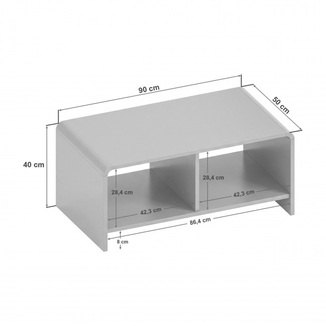 Arsen - Table basse en bois avec rangement