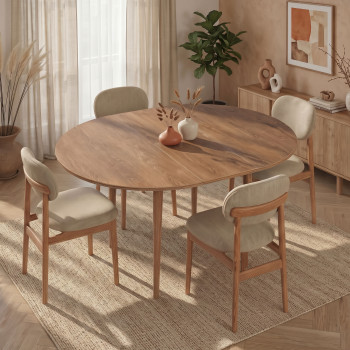 Salvador - Table à manger extensible 4 à 6 personnes en bois 100-131x75cm