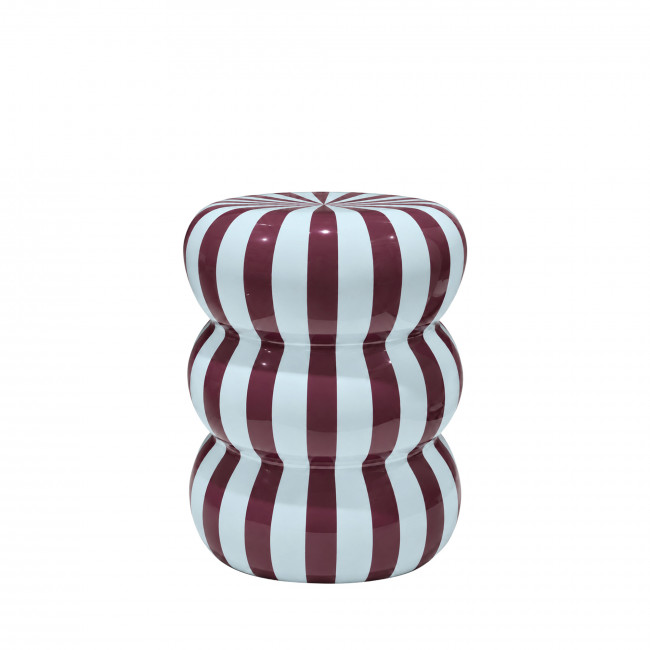 Georges - Table d'appoint / chevet ronde à rayures en aluminium ø 33 cm