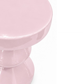 Harry - Table d'appoint / chevet ronde effet glossy ø 34 cm 