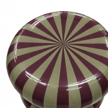 Georges - Table d'appoint / chevet ronde à rayures en aluminium ø 33 cm