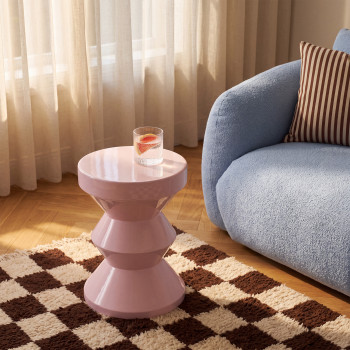 Harry - Table d'appoint / chevet ronde effet glossy ø 36 cm 