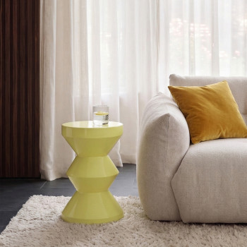 Harry - Table d'appoint / chevet ronde effet glossy ø 36 cm 