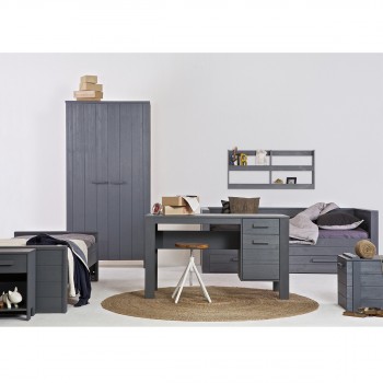 Chambre junior en bois gris anthracite Denis par Drawer