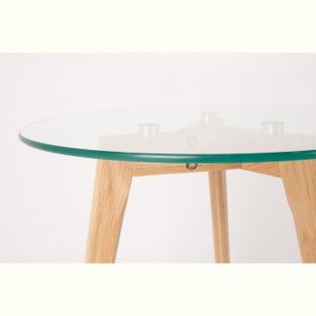 2x tables basses scandinaves verre et chêne Bror