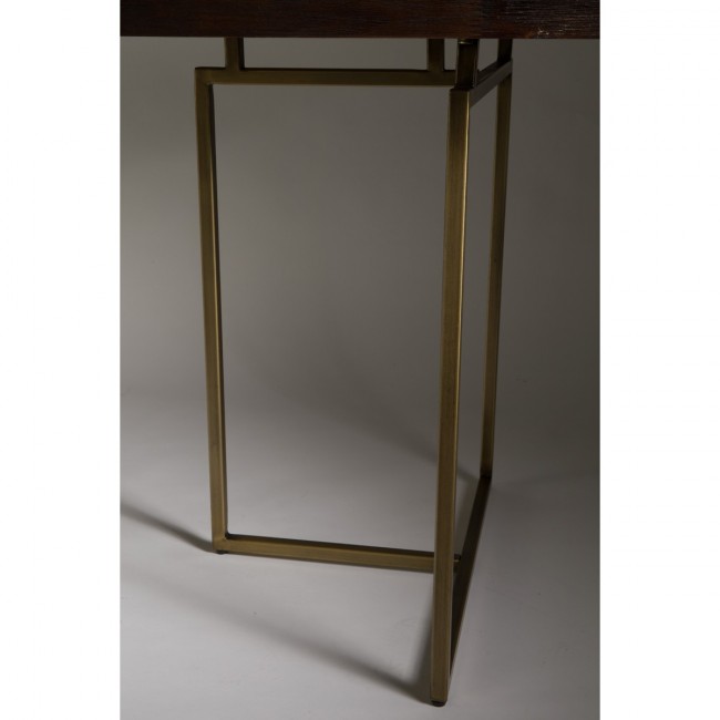 Table chevrons de bois et laiton medium Class