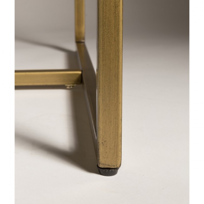 Table chevrons de bois et laiton medium Class