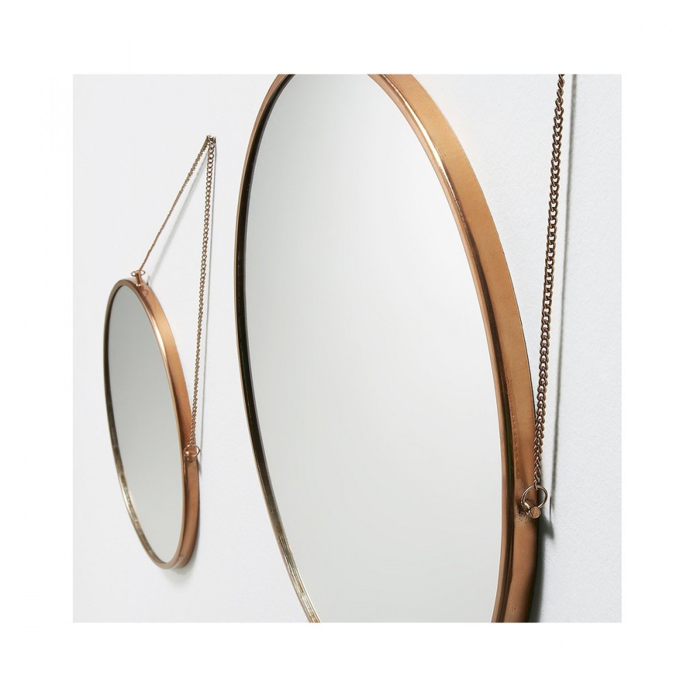 Miroirs Ronds X2 En Metal Dore Icon Par Drawer Fr
