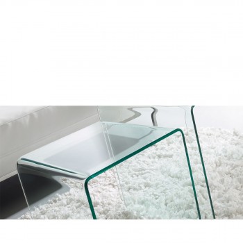 Table console en verre transparent Burano par