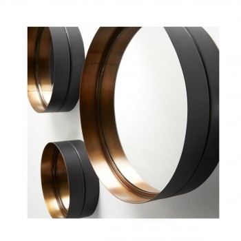 Set 3 miroirs métal doré Wilton
