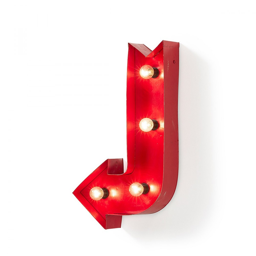 lampe fleche metallique rouge arcos