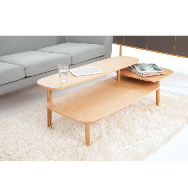 Table basse en bois 3 plateaux Eichberg