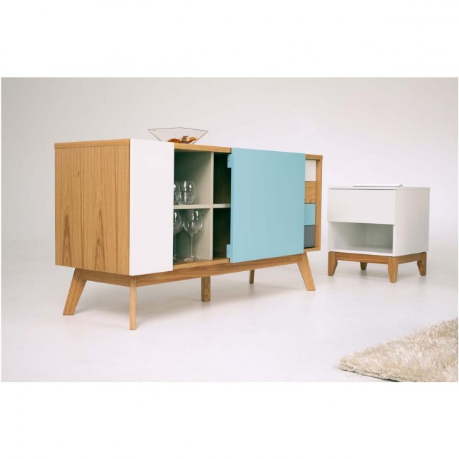 Buffet vintage 4 tiroirs 5 niches Chaser