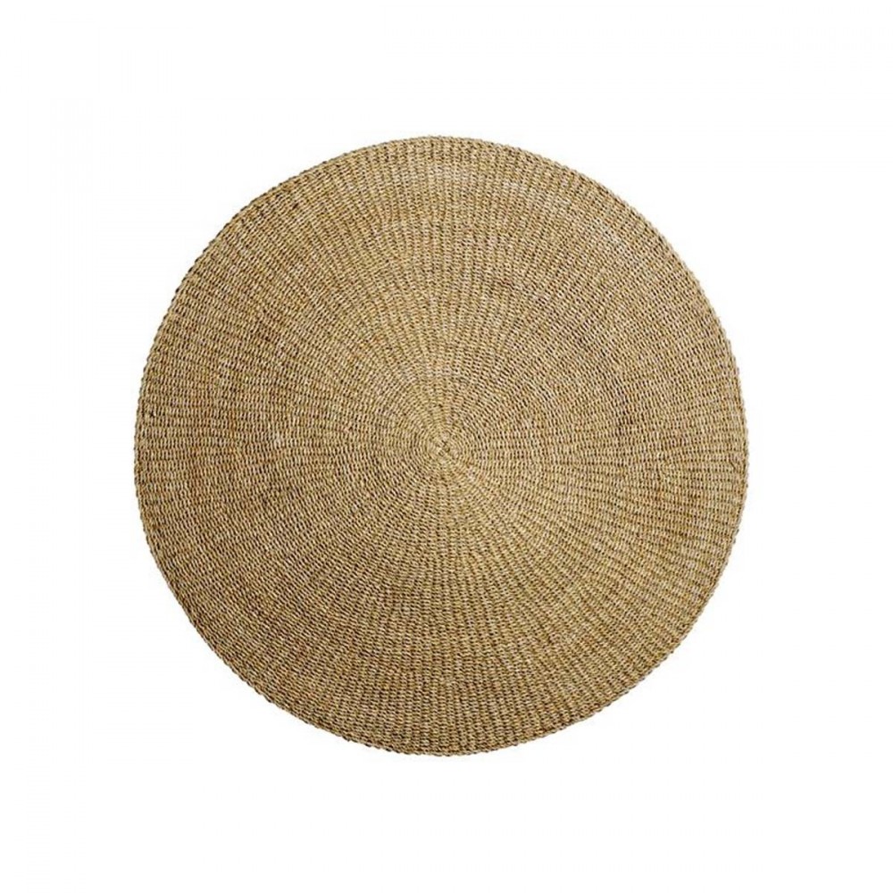 Acen - Tapis rond en jonc de mer - Couleur - Naturel, Dimensions - ø120 cm