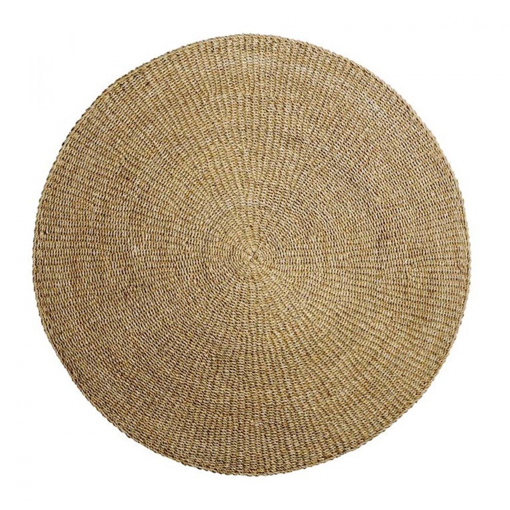 Acen - Tapis rond en jonc de mer - Couleur - Naturel, Dimensions - ø200 cm