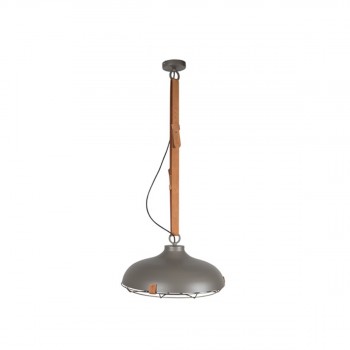 Suspension Dutchbone en métal gris et cuir Dek 51