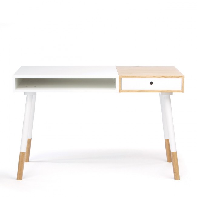 Bureau design bois et blanc Sonnenblick de Woodman