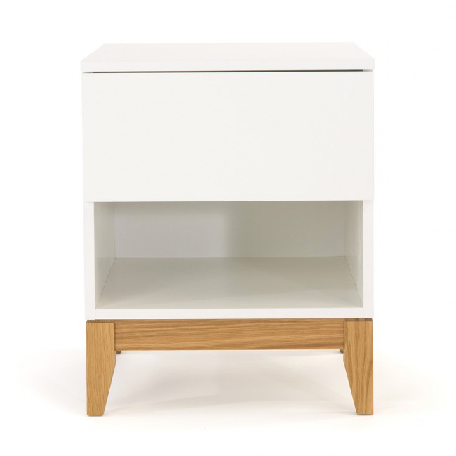 Table d'appoint design scandinave 1 niche Blanco