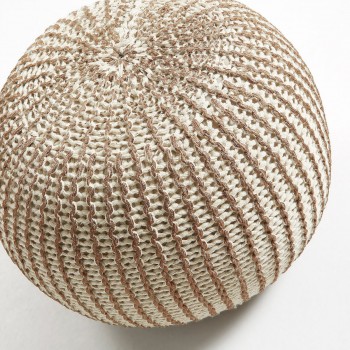 Pouf en coton tricoté Metal Shott