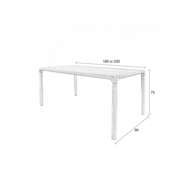 Table à manger bois 220x90 Storm