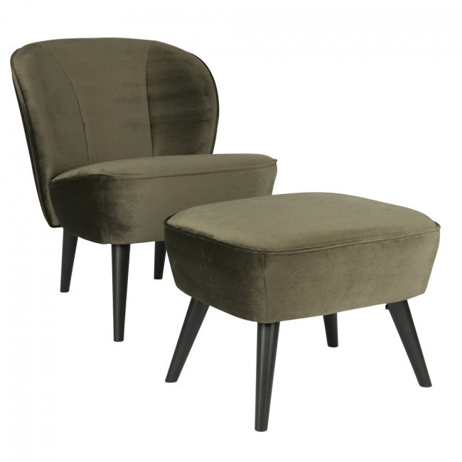 Tabouret velours Sara