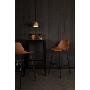 Lot de 2 tabourets de bar façon cuir Franky