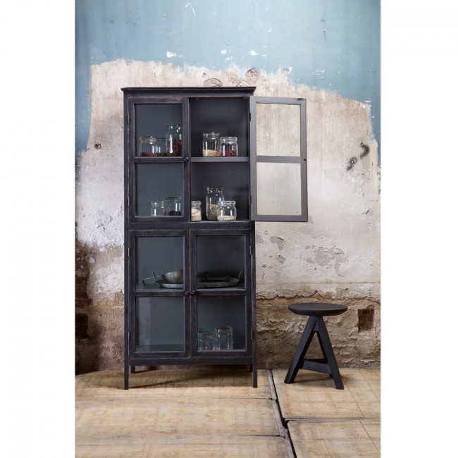 Armoire design asymétrique en bois noir Herritage