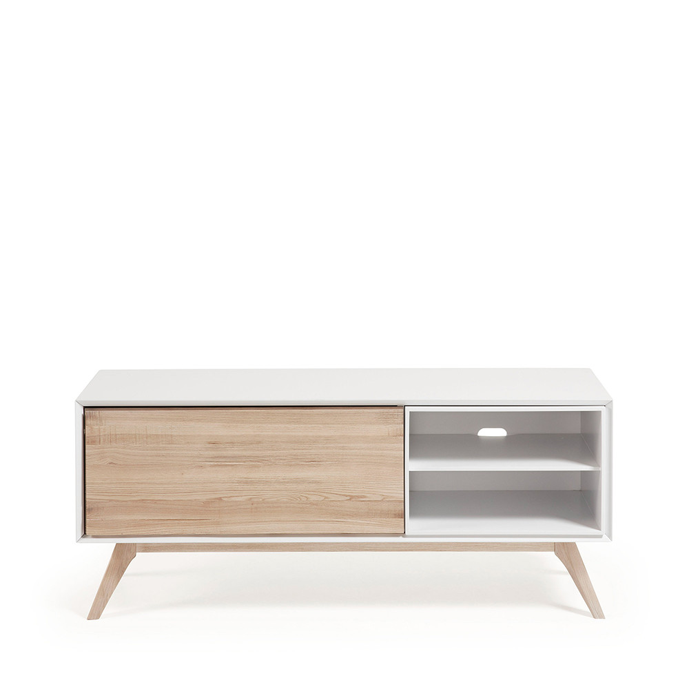 Superior Meuble Tv Blanc Et Bois #1: Meuble TV Design Blanc Et Bois De Frêne Joshua Superior Meuble Tv Blanc Et Bois #1: Meuble TV Design Blanc Et Bois De Frêne Joshua