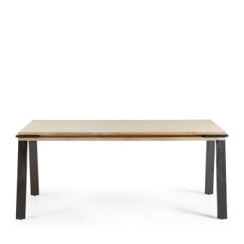 Table à manger design bois massif et métal Spike