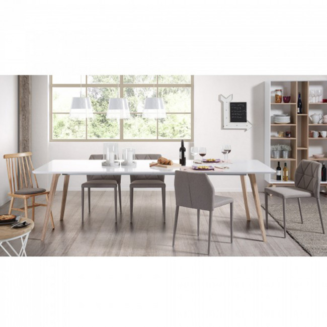 table design scandinave extensible bois laqué blanc joshua by drawer