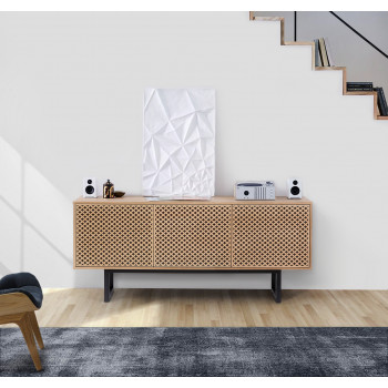 Buffet contemporain bois motifs géométiques Camden