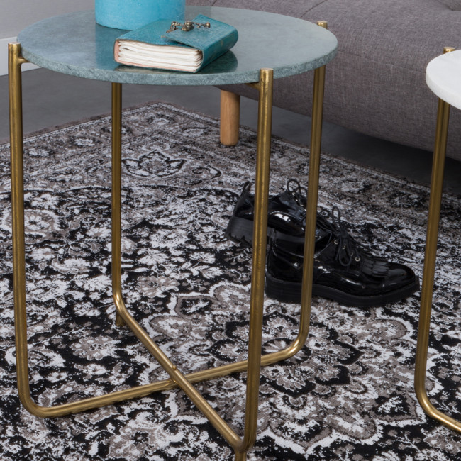 Table d'appoint marbre et laiton Timpa