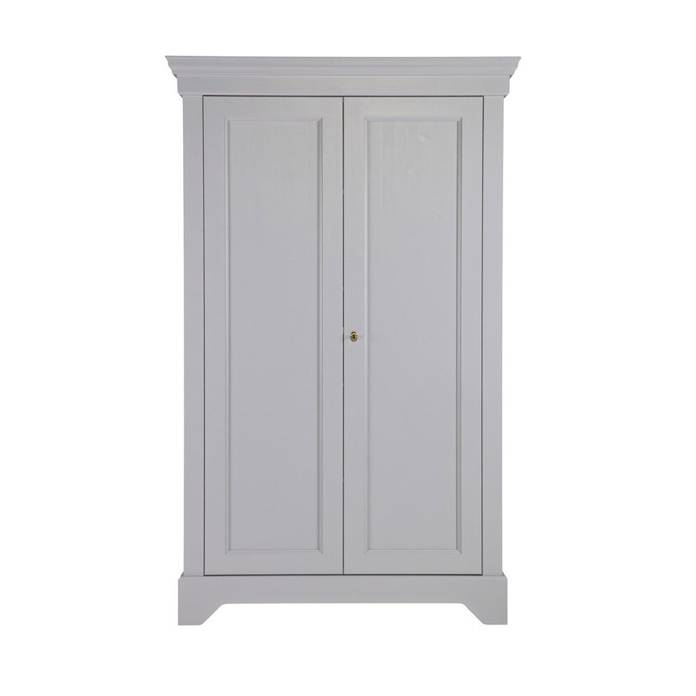 Isabel - Armoire classique pin massif - Couleur - Gris béton