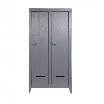 Armoire industrielle 2 portes en pin Til