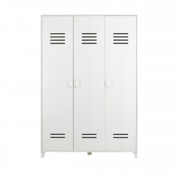 Armoire 3 portes en pin blanc Nicolet