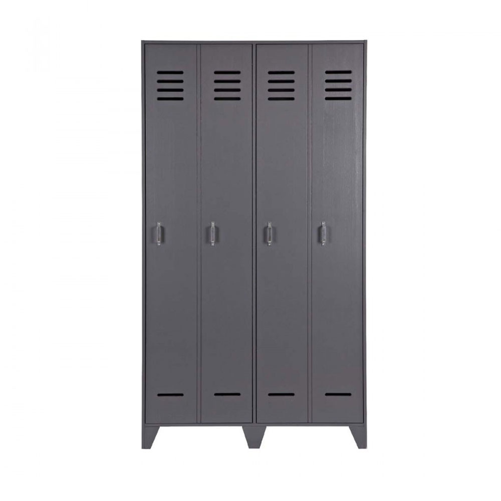 Dirk - Armoire 2 portes en pin fsc - Couleur - Gris