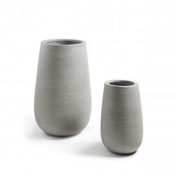 Lot de 2 cache-pots design ciment Lola