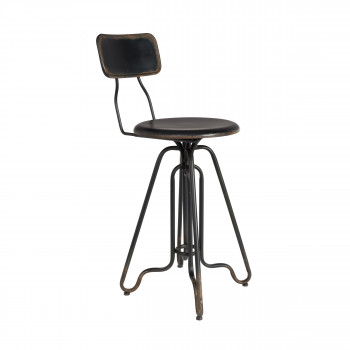 Tabouret de bar en métal peint Ovid Dutchbone bleu