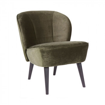 Fauteuil velours Sara