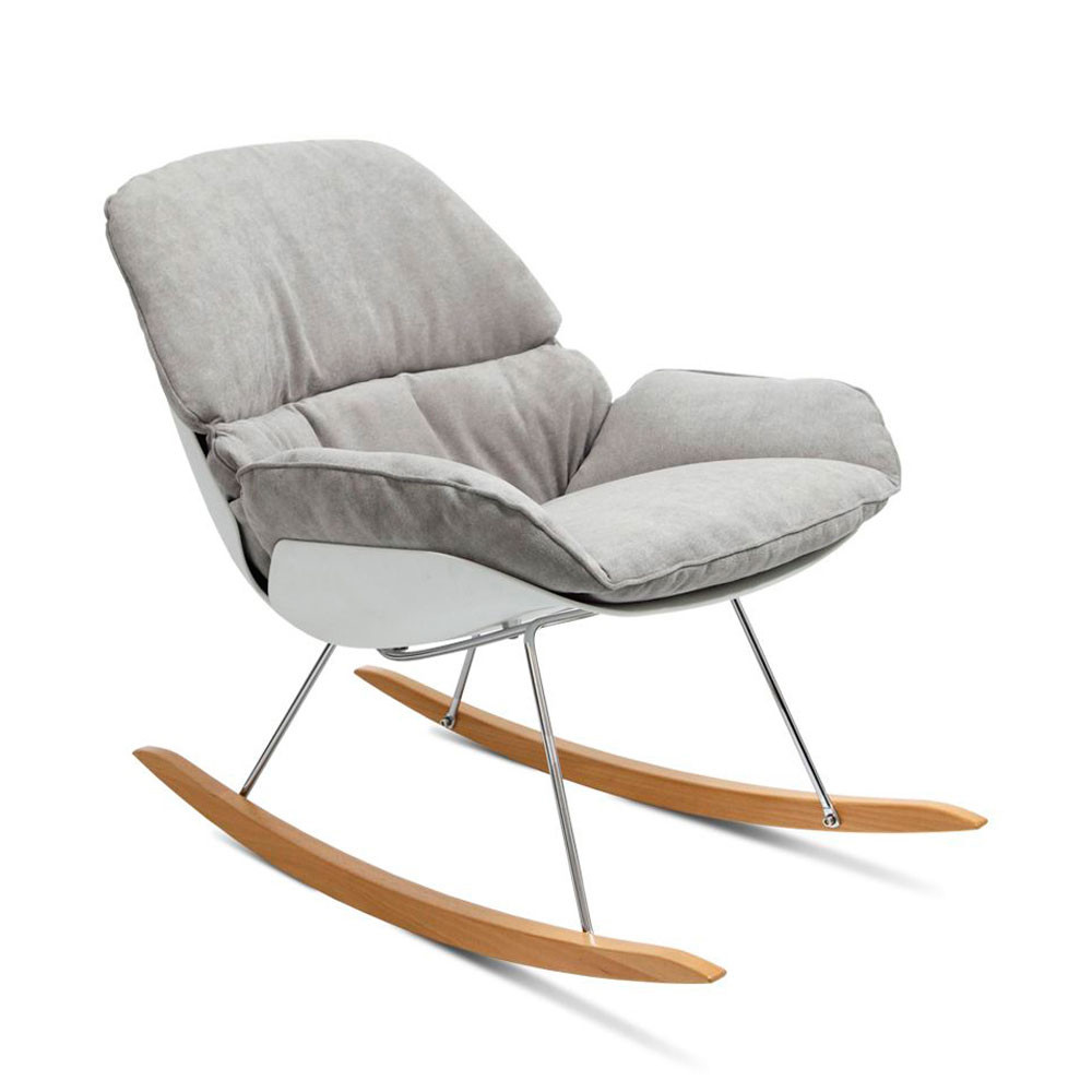 rocking chair vintage en tissu buddy